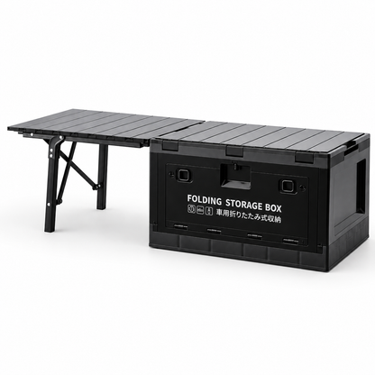 2-in-1 Faltbox mit ausklappbarem Campingtisch -  Clever unterwegs