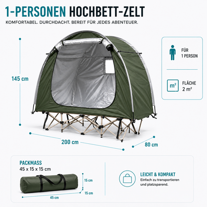 1-Personen Hochbett-Zelt - Für komfortable Nächte draussen