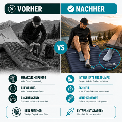 Selbstaufblasbare Camping Matratze – Ultraleicht und kompakt